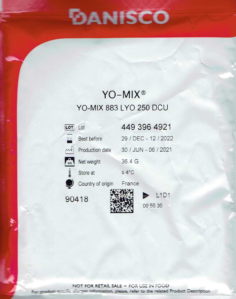 Danisco YO-MIX 883 joghurt kultúra 250 DCU